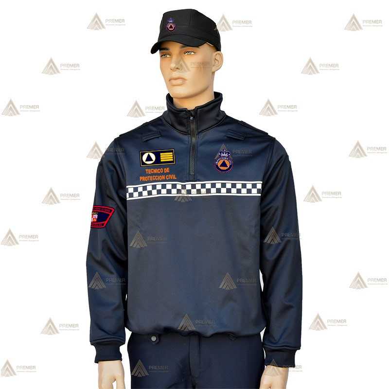 Jersey softshell con cinta damero reflectante para Protección Civil