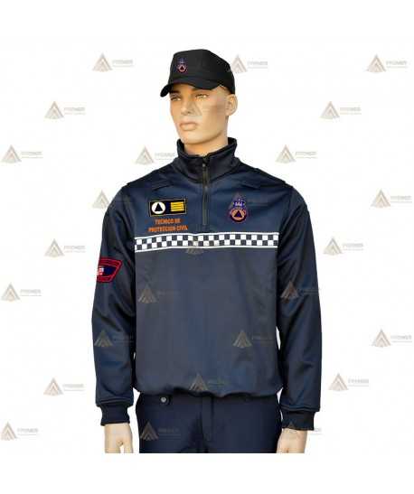 Jersey softshell con cinta damero reflectante para Protección Civil