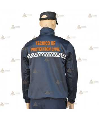 Jersey softshell con cinta damero reflectante para Protección Civil