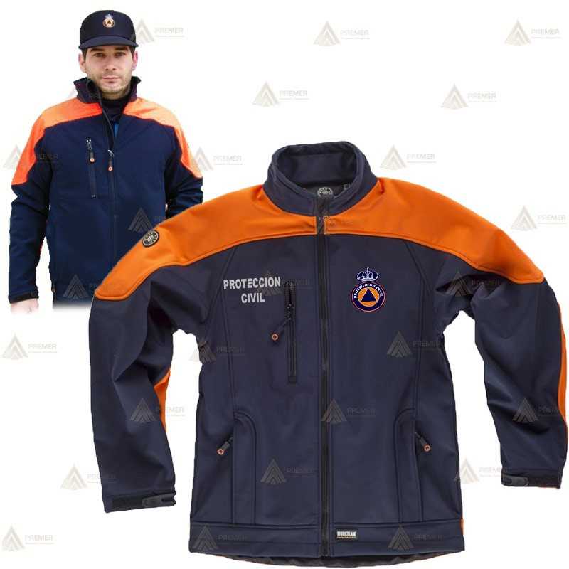 Chaqueta softshell bicolor con membrana PU para Protección Civil
