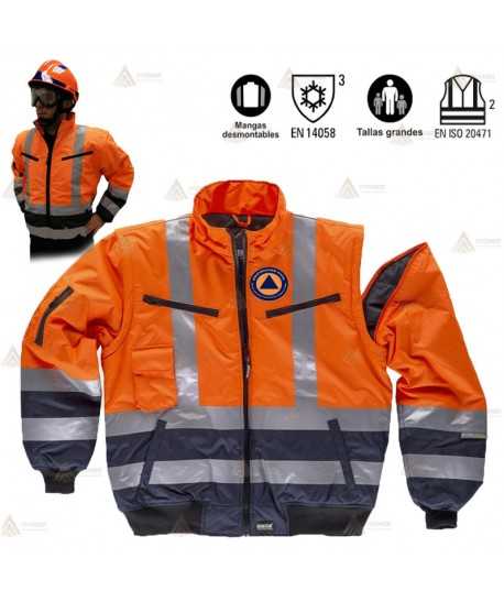 Cazadora piloto acolchada y desmontable para Protección Civil