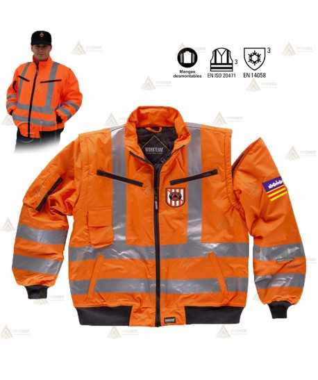 Cazadora piloto acolchada y desmontable para Protección Civil