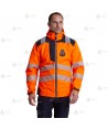 Parka de alta visibilidad con cintas segmentadas y capucha para Protección Civil