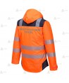 Parka de alta visibilidad con cintas segmentadas y capucha para Protección Civil