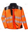 Softshell bicolor en alta visibilidad con cintas segmentadas para Protección Civil