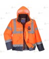 Cazadora piloto bicolor alta visibilidad acolchada e impermeable para protección Civil