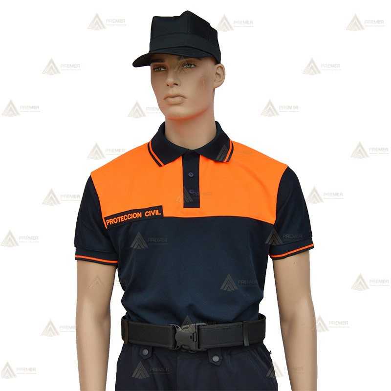 Polo bicapa bicolor para Protección Civil
