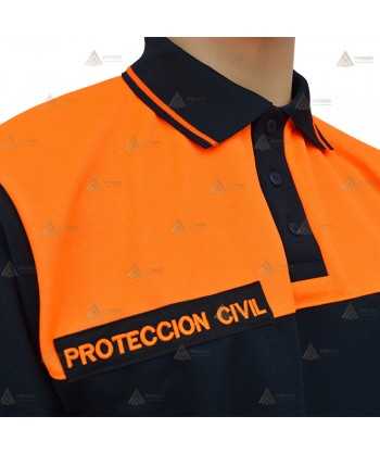 Polo bicapa bicolor para Protección Civil