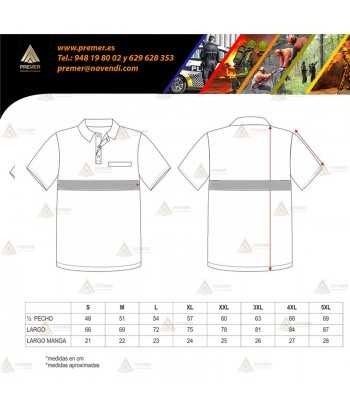 Polo económico bicolor de algodón con cinta reflectante para Protección Civil
