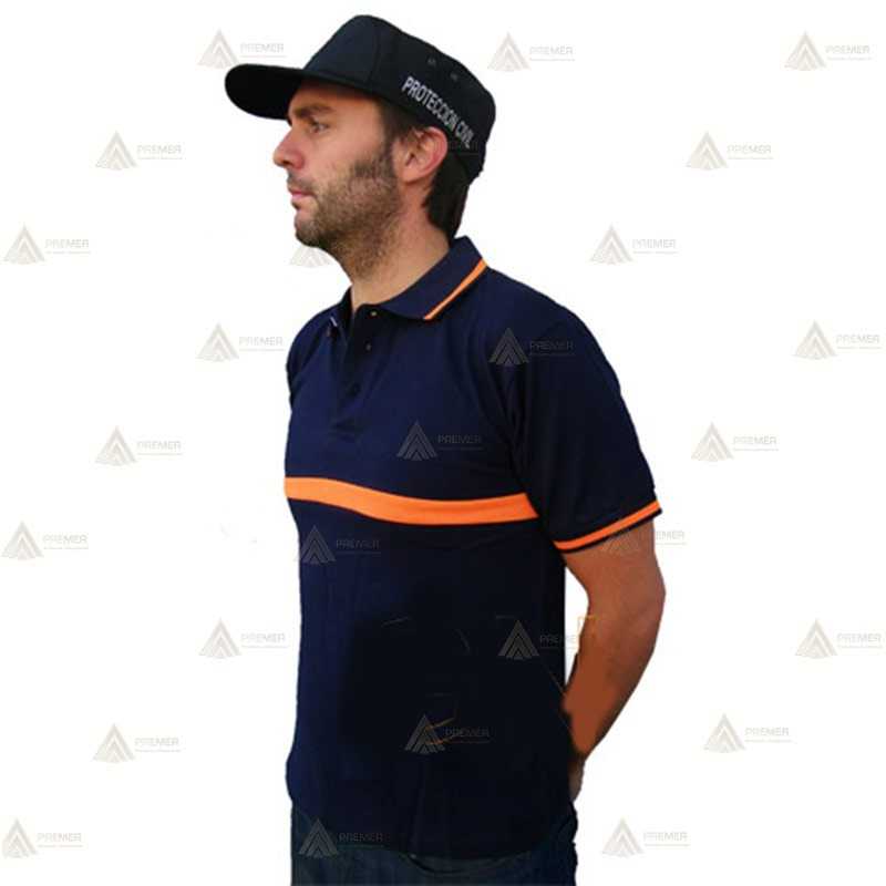 Polo económico monocolor de algodón para Protección Civil