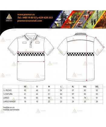 Polo bicolor transpirable con damero reflectante para Protección Civil