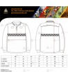 Polo bicolor de manga larga transpirable con damero para Protección Civil