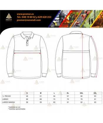 Polo económico monocolor de algodón de manga larga para Protección Civil