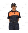 Polo bicolor transpirable de manga corta para Protección Civil