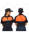 Polo bicolor transpirable de manga corta para Protección Civil