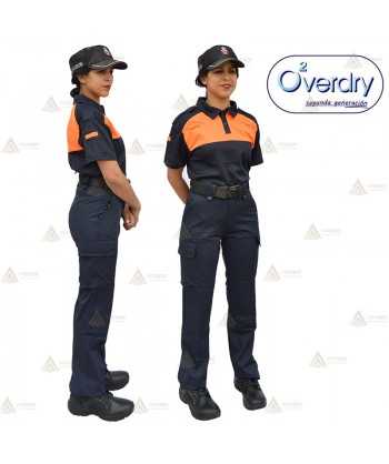 Polo bicolor transpirable de manga corta para Protección Civil