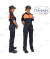 Polo bicolor transpirable de manga corta para Protección Civil