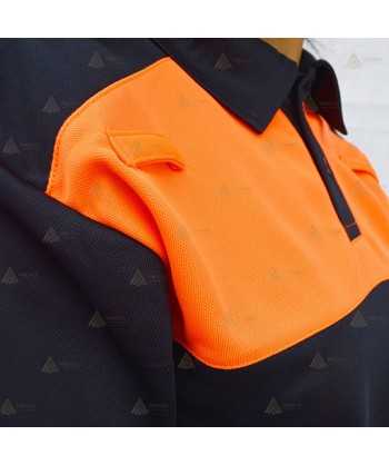 Polo bicolor transpirable de manga corta para Protección Civil