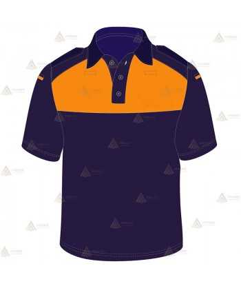 Polo bicolor transpirable de manga corta para Protección Civil