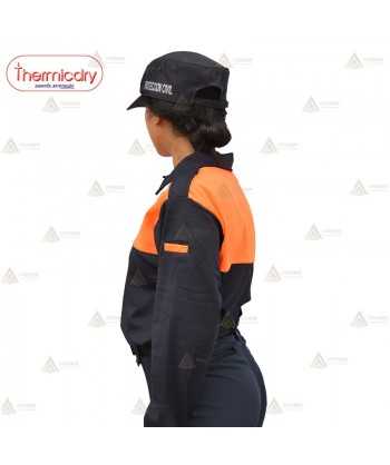 Polo térmico bicolor transpirable de manga larga para Protección Civil