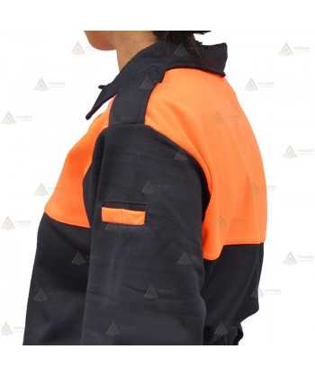 Polo bicolor transpirable de manga larga para Protección Civil