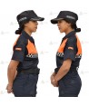 Polo bicolor de manga corta con damero reflectante para Protección Civil