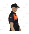 Polo bicolor de manga corta con damero reflectante para Protección Civil
