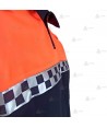 Polo bicolor de manga corta con damero reflectante para Protección Civil