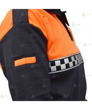 Polo térmico de manga larga con damero reflectante para Protección Civil