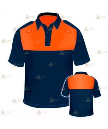 Polo bicolor de manga corta para Protección Civil