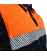 Polo bicolor de manga corta con cinta reflectante segmentada color plata para Protección Civil