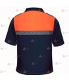 Polo bicolor de manga corta con cinta reflectante segmentada color plata para Protección Civil
