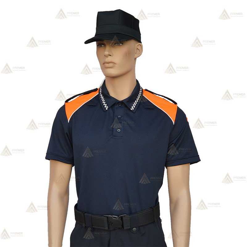 Polo bicolor de manga corta para Protección Civil
