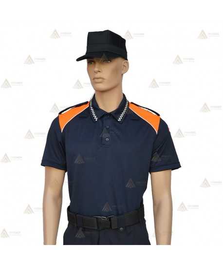 Polo bicolor de manga corta para Protección Civil