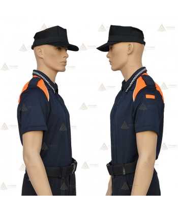 Polo bicolor de manga corta para Protección Civil