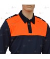 Polo bicolor de manga larga para Protección Civil