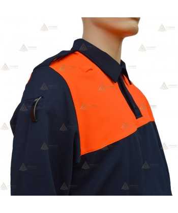 Polo bicolor de manga larga para Protección Civil