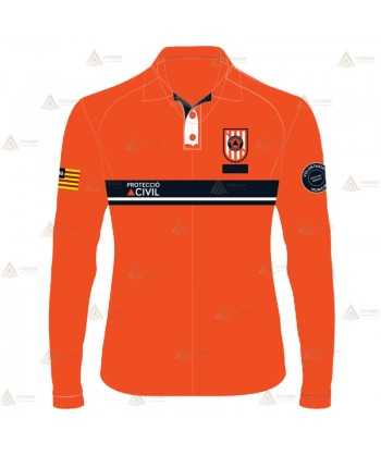 Polo bicolor de manga larga para Protección Civil de Baleares