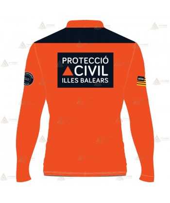 Polo bicolor de manga larga para Protección Civil de Baleares