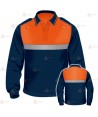 Polo bicolor de manga larga con cinta reflectante para Protección Civil