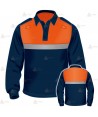 Polo bicolor de manga larga con cinta reflectante para Protección Civil