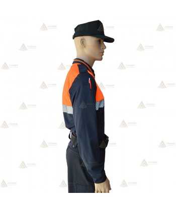Polo térmico de manga larga con cinta reflectante segmentada para Protección Civil