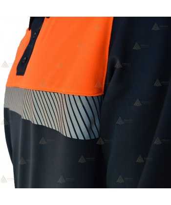 Polo térmico de manga larga con cinta reflectante segmentada para Protección Civil