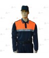 Polo térmico de manga larga con cinta damero reflectante para Protección Civil