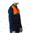 Polo térmico de manga larga con cinta damero reflectante para Protección Civil