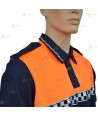 Polo térmico de manga larga con cinta damero reflectante para Protección Civil
