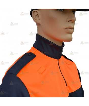 Polo térmico bicolor de cuello cisne para Protección Civil