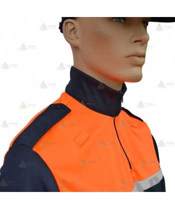 Polo térmico de cuello cisne con cinta reflectante para Protección Civil