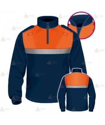 Polo térmico de cuello cisne con cinta reflectante para Protección Civil