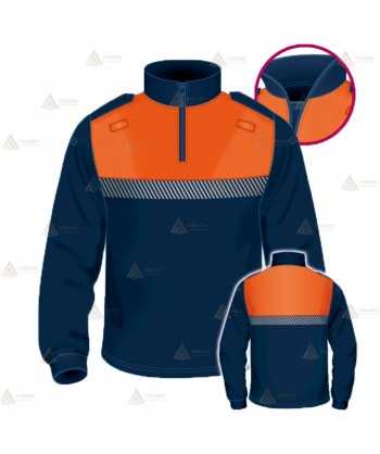 Polo térmico de cuello cisne con cinta reflectante segmentada para Protección Civil